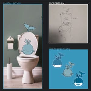 décoration personnalisée stickers salle de bain toilettes